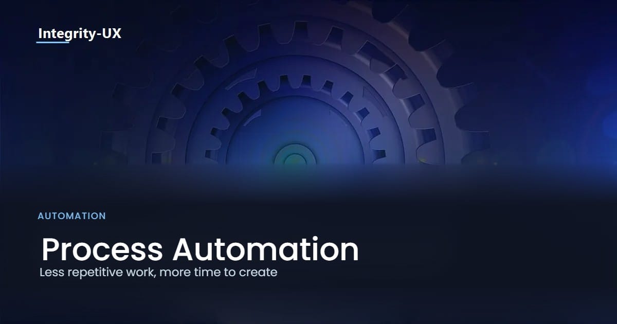 Interlocking blue gears representing process automation