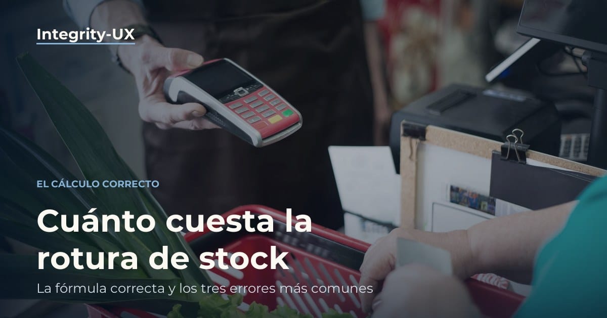 Terminal de pago con tarjeta y cesta de la compra en la caja del supermercado, que ilustra el costo de la rotura de stock