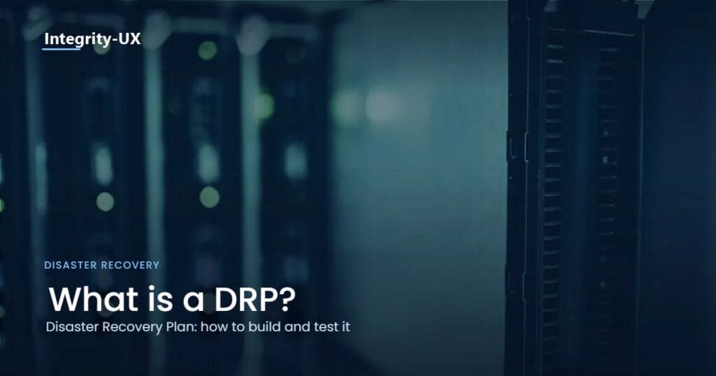 Servers in a data center, cover image for the article on DRP (Disaster Recovery Plan)