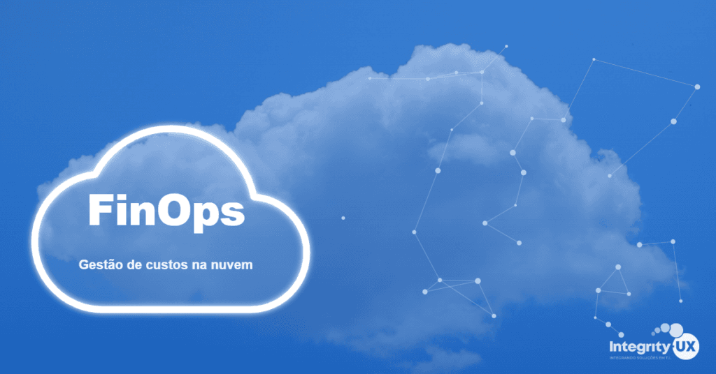 Nuvem cloud computing com FinOps escrito, gestão de custos na nuvem