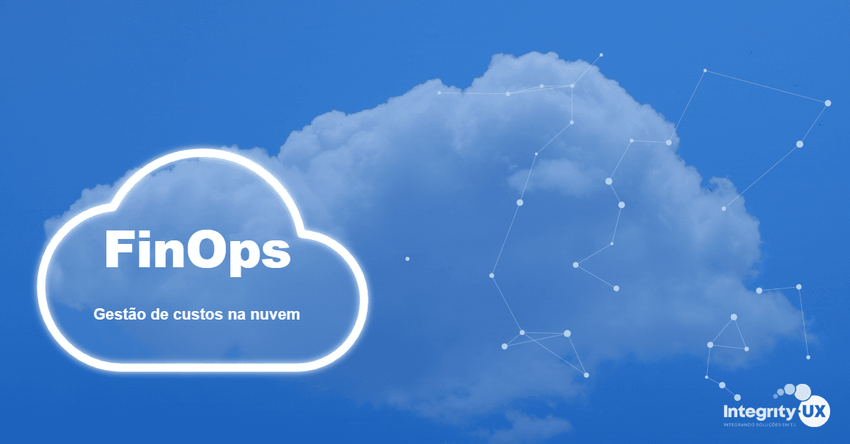 Nuvem cloud computing com FinOps escrito, gestão de custos na nuvem