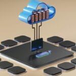Nuvem de computacao conectada a servidores, representando a migracao para a nuvem