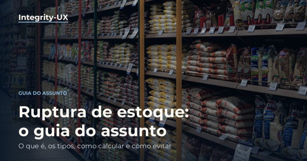 Corredor de supermercado com prateleiras de arroz, ilustrando ruptura de estoque no varejo alimentar